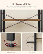 VASAGLE 4-Tier Bookshelf, Bookcase - Image 4