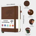 PERCUN Lined Journal Notebook for Men & Women, 160 Pages College Ruled Journal - Image 2