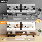 NestNeat Dual Monitor Stand Riser, 39 Inch Large Wood Monitor Stands - Image 8
