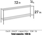 Regal Altair 14" Deep x 72" Wide x 27" Height Wire Shelving Kit | 2-Tier | NSF - Image 3