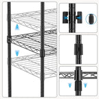 M MZG 1250 lbs 5 Tier Shelf Metal Storage Shelves Wire Rack Closet Organizers - Image 4