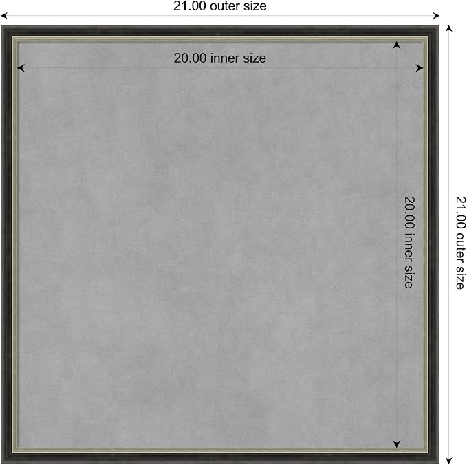 Amanti Art Black Framed Magnetic Board 21x21 Medium Vision Board - Image 3