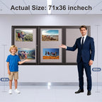 71×36 Inch Lockable Enclosed Bulletin Board, Weather-Resistant Outdoor - Image 5