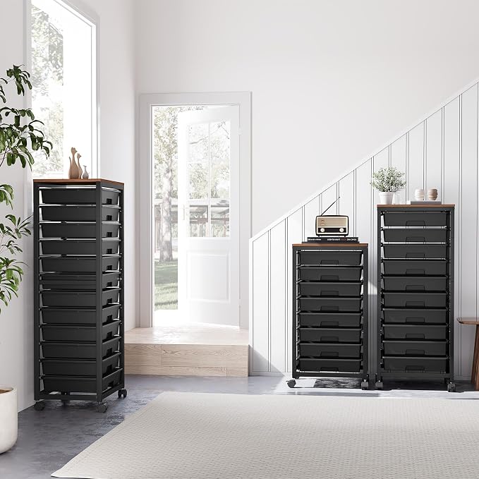 SYKIARIOL Rolling Cart with Drawers, 10 Drawer Rolling Cart, Rolling storage - Image 7