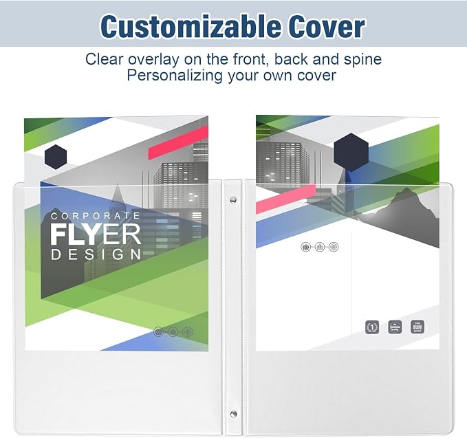 0.5-Inch 3-Ring-Binder with Pockets, 1/2'' Basic Binders 1-inch View Round - Image 5