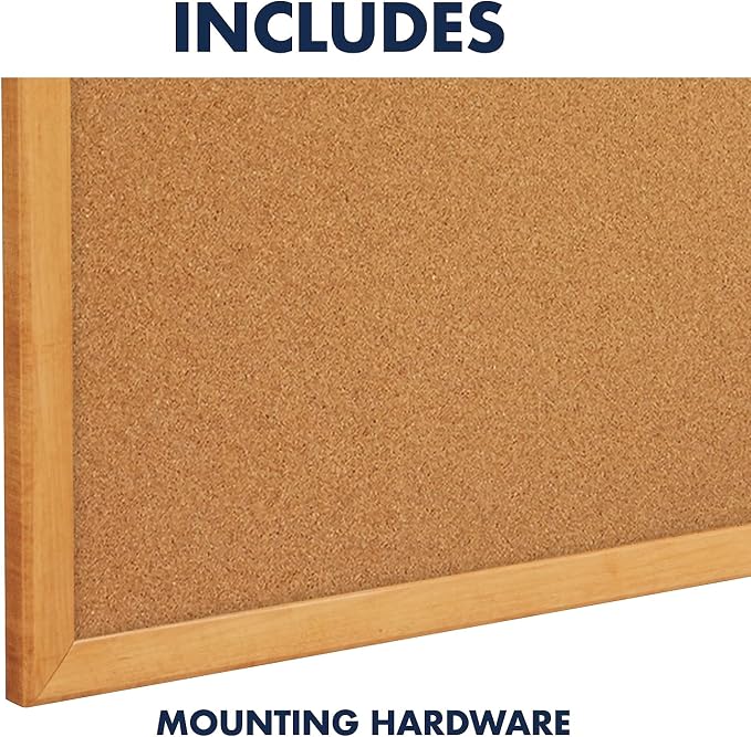 Quartet Cork Board, Bulletin Board, Oak Finish Frame - Image 10