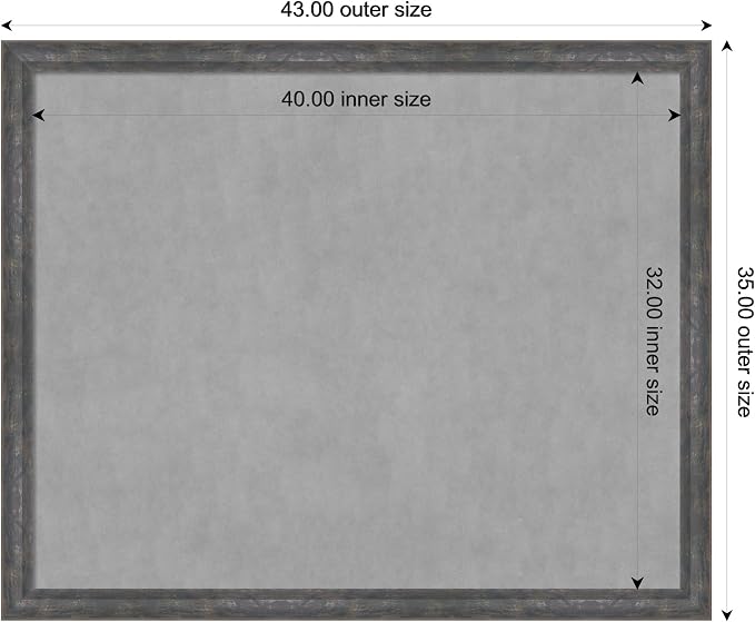 Amanti Art Grey Framed Magnetic Board 35x43 X-Large Vision Board - Image 3