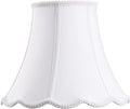 Bell Lamp Shade, Saangseon White Scalloped Lampshade Replacement, Lamp Harp by Saangseon