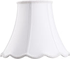 Bell Lamp Shade, Saangseon White Scalloped Lampshade Replacement, Lamp Harp by Saangseon