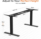 Huuger Dual Motor Electric Standing Desk Frame, Sit Stand up Desk Leg - Image 2