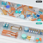 WOWBOX 9 Pack Clear Drawer Organizer Set, Acrylic Drawer Storage Trays - Image 4