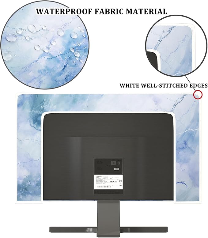 Baocicco Fashion Haze Blue Marble Screen TV Cover Cover 40, 42，43 Inch - Image 3