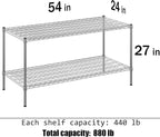 Regal Altair 24" Deep x 54" Wide x 27" Height Wire Shelving Kit | 2-Tier | NSF - Image 3