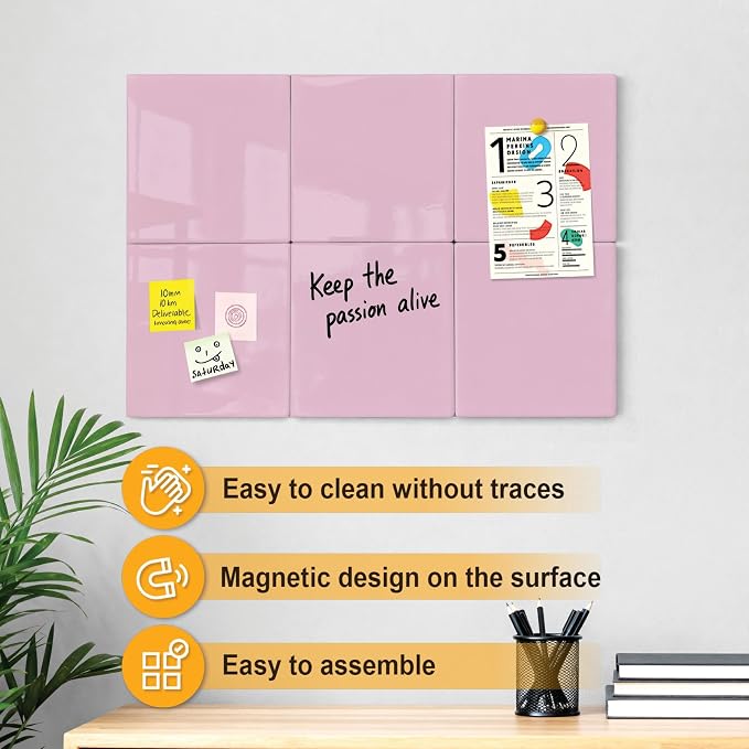 Comix Magnetic Dry Erase Board, 6 Pack, 11.8 x 11.8 Inches, Modular Whiteboard - Image 3