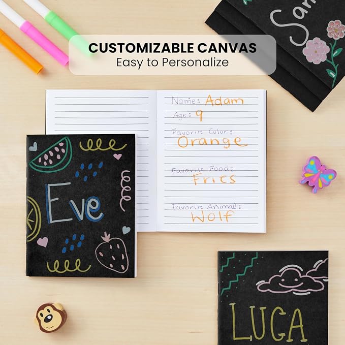 Small Lined Notebooks Bulk – Black Kraft Paper Cover, 48 Pack 4.25 x 5.5 in - Image 2
