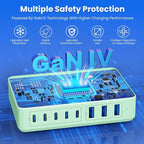 USB C Charger 300W USB C Charger Block 8-Ports GaN IV Fast Charging Station - Image 4