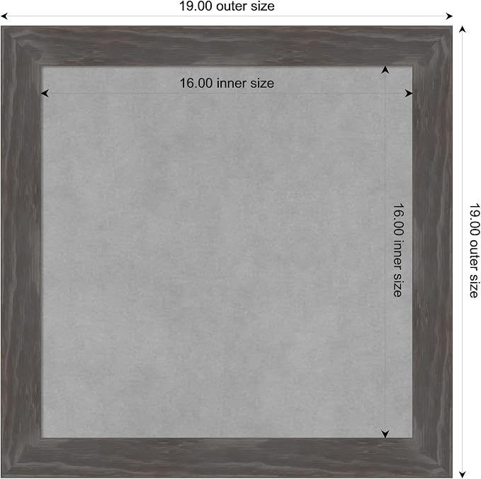 Amanti Art Grey Framed Magnetic Board 19x19 Small Vision Board - Image 3