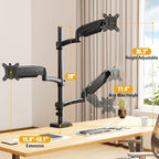 DreamAxis Triple Monitor Mount up to 32" Computer Screen, Adjustable 3 Monitor - Image 7