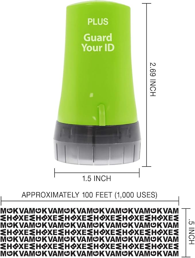 Guard Your ID Advanced Roller Identity Theft Prevention Security Stamp Green - Image 6