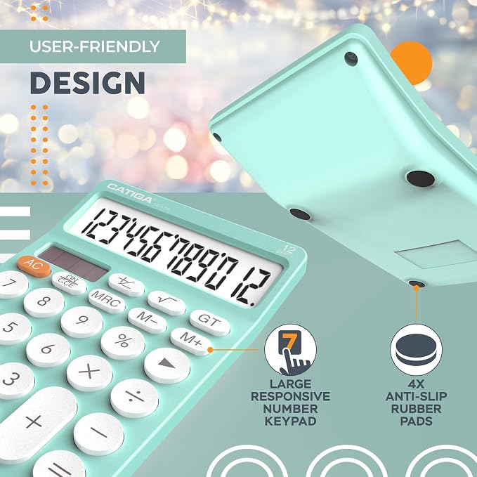 CATIGA 12 Digit Desktop Calculator Basic Desk Calculator - Image 2