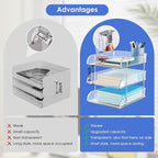 Noger Desk Organizers and Storage, 3 Tier Clear Heightened Stackable Paper Tray - Image 5