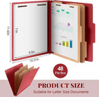 Skyygemm 48 Pcs Classification Folders Letter Size, 2 Divider Pressboard File - Image 2