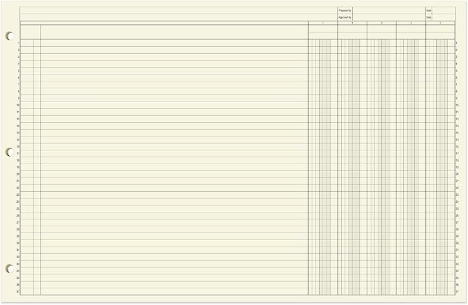 BookFactory Ledger Pad/Large 5 Column Accounting Ledger Columnar Pads - Image 2