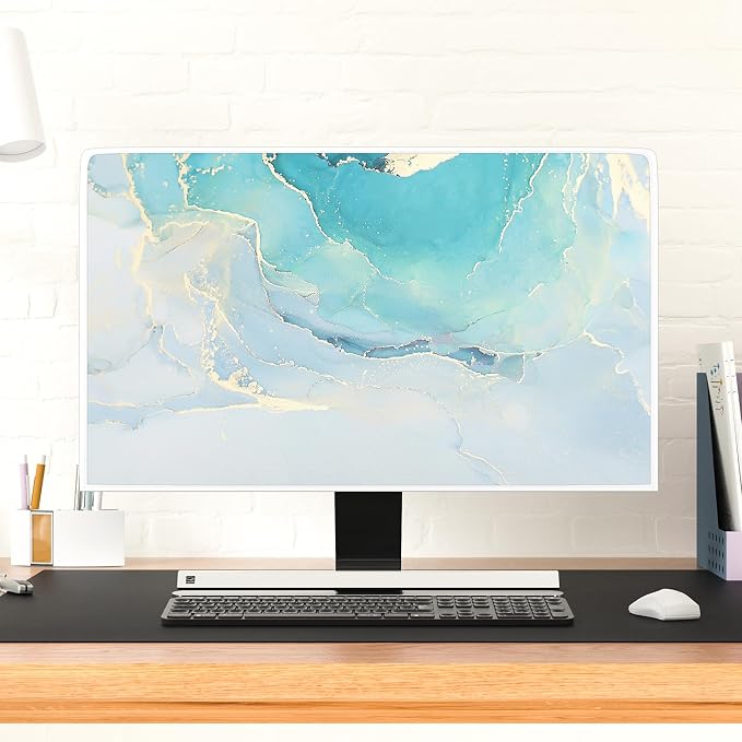 Baocicco Blue Green Marble TV Display Screen Cover 70 Inch Creative Anti-Static - Image 4