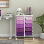 LDAILY 15 Drawer Rolling Storage Cart, Rolling Cart - Image 9