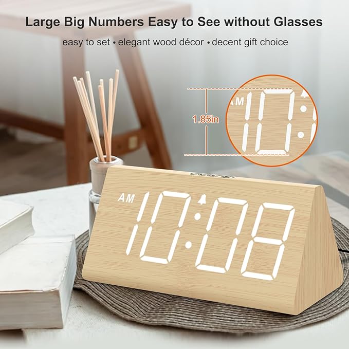 DreamSky Wooden Digital Alarm Clocks - Image 2