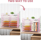 Marbrasse Desktop Literature Organizer, 12 Compartments Mesh Paper Organizer - Image 5