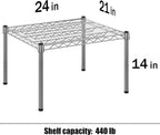Regal Altair 21" Deep x 24" Wide x 14" Height Wire Shelving Kit | 1-Tier | NSF - Image 3