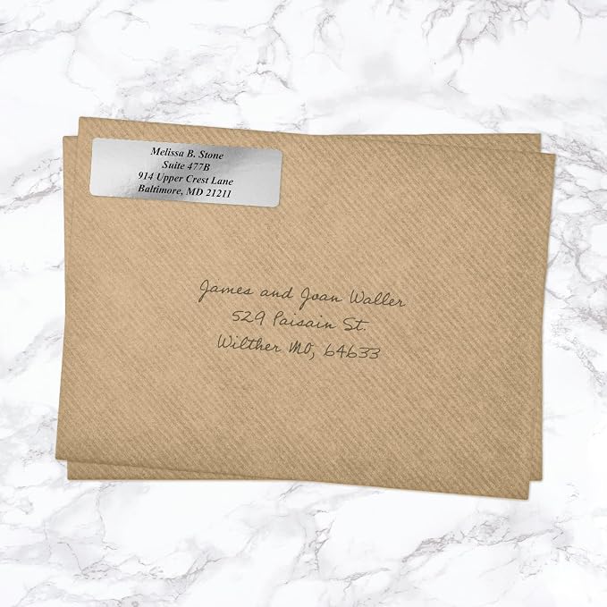 Silver Foil Personalized Return Address Labels Without Dispenser - Image 4