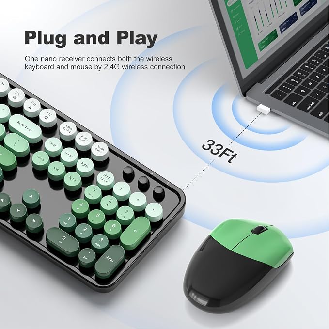 MOFII Wireless Keyboard and Mouse Combo, Full Size 2.4G Plug and Play - Image 2