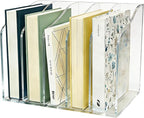 Acrylic Desk Organizer 5 Vertical Compartments Office Organization Clear by Unknown