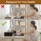 Qupui Dual Monitor Stand Riser, Large Computer Monitor Stand - Image 5