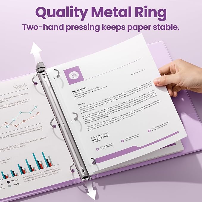 SUNEE 3 Ring Binder 2 Inch 1 Pack - Image 2