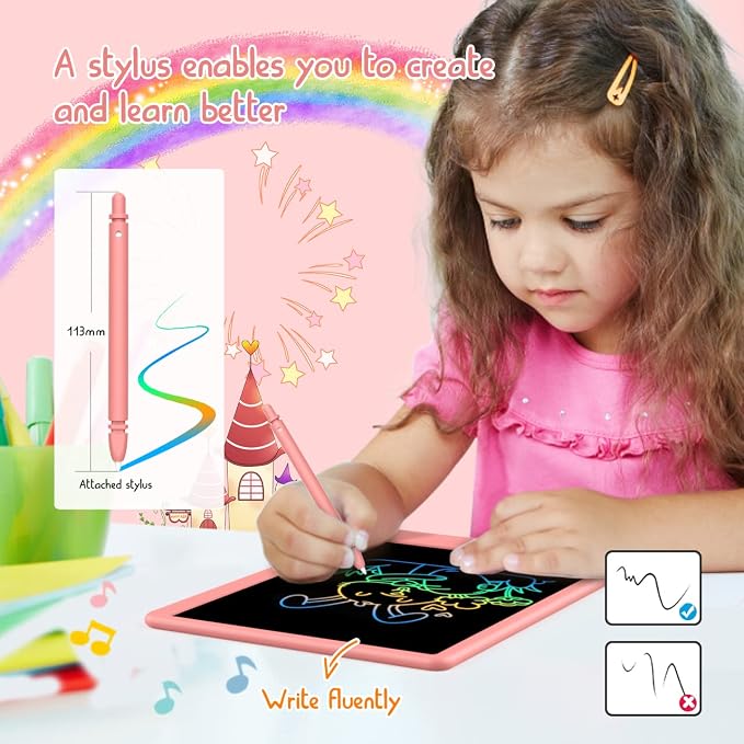 BUKEBU LCD Writing Tablet Doodle Board, Colorful Drawing Pad, Electronic - Image 3