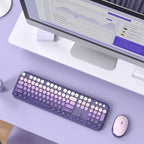 MOFII Wireless Keyboard and Mouse Combo, Full Size 2.4G Retro Round Computer - Image 8
