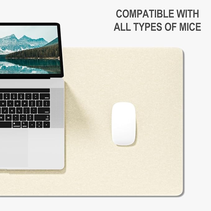 Auhoahsil Felt Desk Mat, Minimalist Large Mouse Pad XXL 35.5 x 15.7 in - Image 4