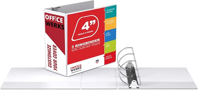 3 Ring Binder, Professional Angle D Ring 4 Inch, Presentation Folder - Image 3
