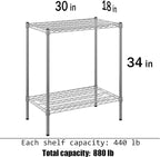 Regal Altair 18" Deep x 30" Wide x 34" Height Wire Shelving Kit | 2-Tier | NSF - Image 3