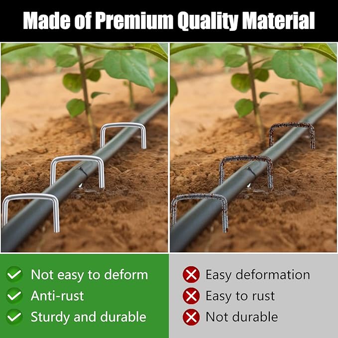 FEED GARDEN 6 Inch 50 Pack Hot-dip Galvanized Landscape Staples Plant Cover - Image 8