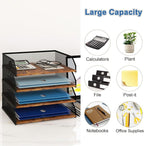 Natwind 4-Tier Stackable Paper Tray, Metal Mesh Desktop Organizer, Paper Sorter - Image 4
