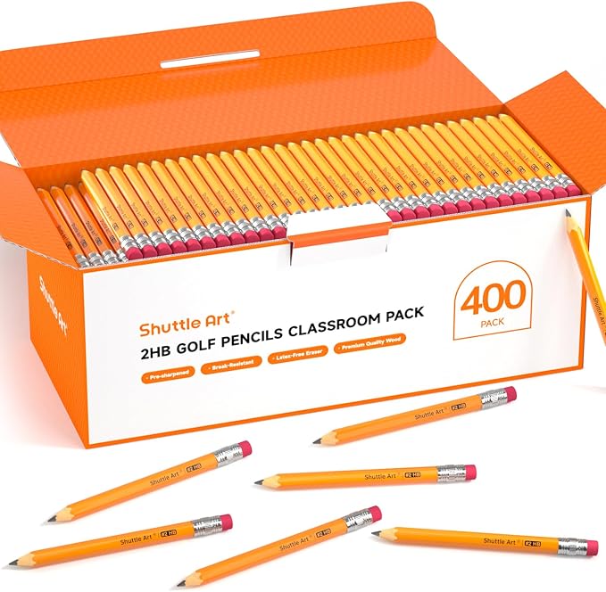 Shuttle Art 400 Pack Golf Pencils by ShuttleArt