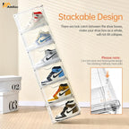Amllas 8 Pack Shoe Boxes Clear Plastic Stackable, Large Shoe Storage Organizer - Image 4