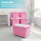 Nazhura Plastic Storage Bin, Stackable and Nestable Storage Boxes - Image 4