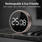 Rechargeable Magnetic Kitchen Timer, LED Countdown/Up Timer, Supports USB-C - Image 2