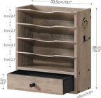 HOOBRO Wall File Organizer, Mail Organizer Wall Mounted, Wooden Mail Sorter - Image 3