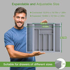 Pipishell Bamboo Expandable Drawer Organizer - Image 4